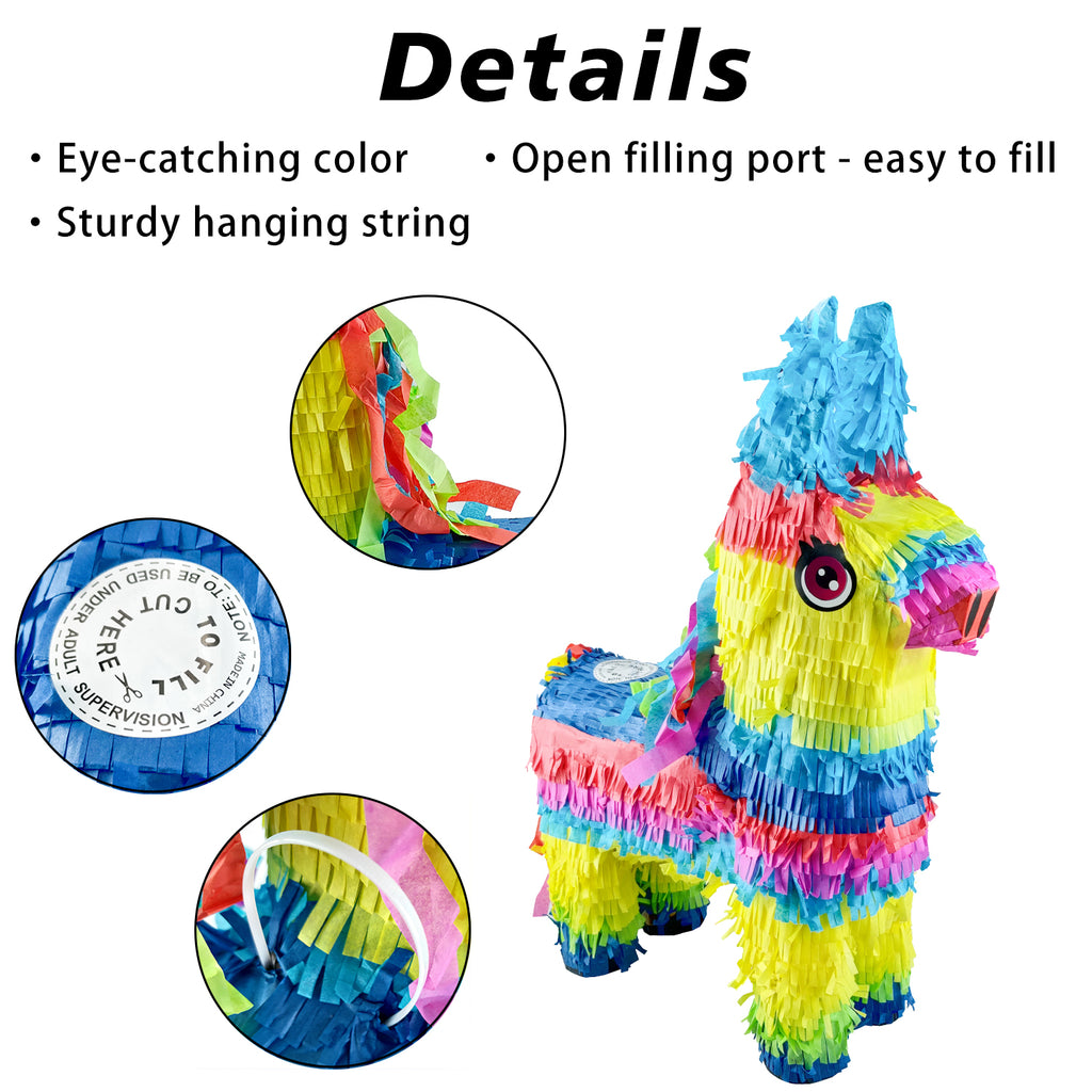 Donkey piñata with loop at the top for easy hanging