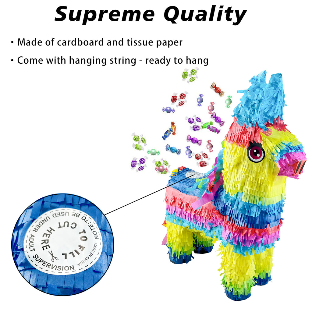 Back panel of the donkey piñata for filling with sweets and treats