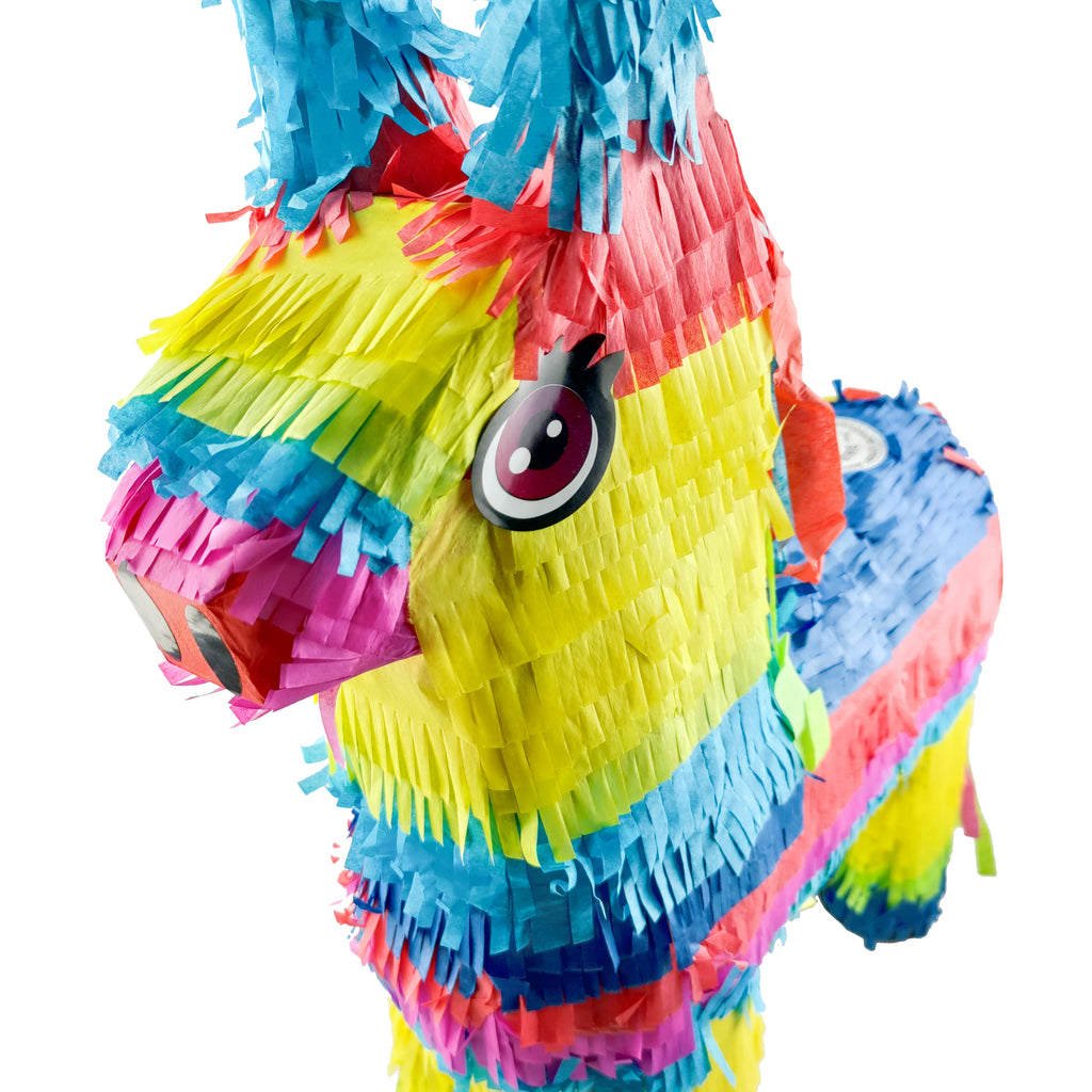 Donkey piñata pull-strings for kids to take turns