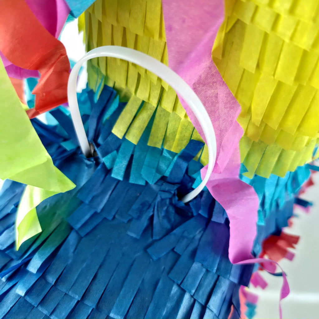 Donkey piñata ready to hang at a birthday party