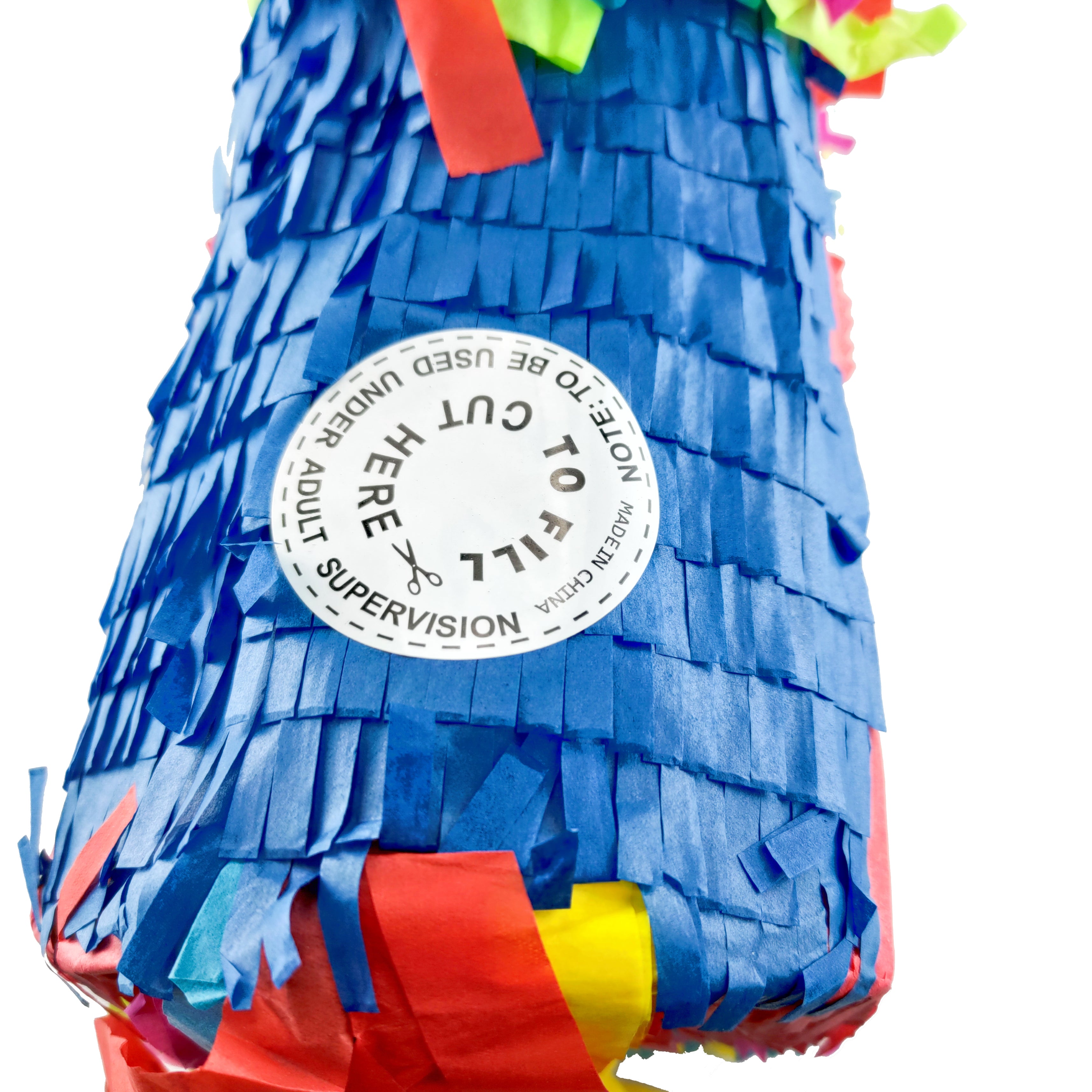 Donkey piñata filled and ready for the celebration
