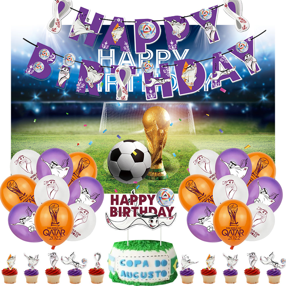 World Cup Qatar Birthday Decorations, Party Corner provides world cup Qatar birthday decorations in UAE, Saudia, Qatar, Bahrain, and Oman. Get birthday party balloons, and much more. Order now!, Party Supply Kits, Party Corner