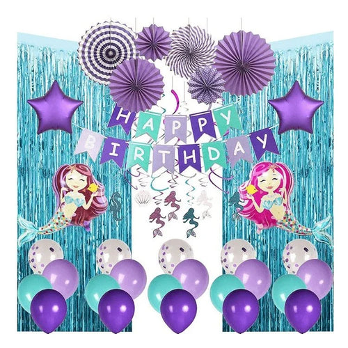 Mermaid Birthday Party Decorations, Party Corner provides Mermaid birthday party decorations supplies in UAE, Saudia, Qatar, Bahrain, and Oman. Get birthday party balloons, and much more. Order now!, Party Supply Kits, Party Corner
