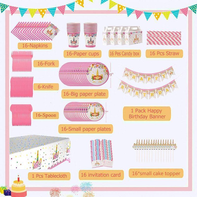 Unicorn 3, BM Trading is providing all party items and a complete party boxes for your love ones. Get Unicorn 3 party balloons, cake toppers and much more., Party Supply Kits, Party Corner